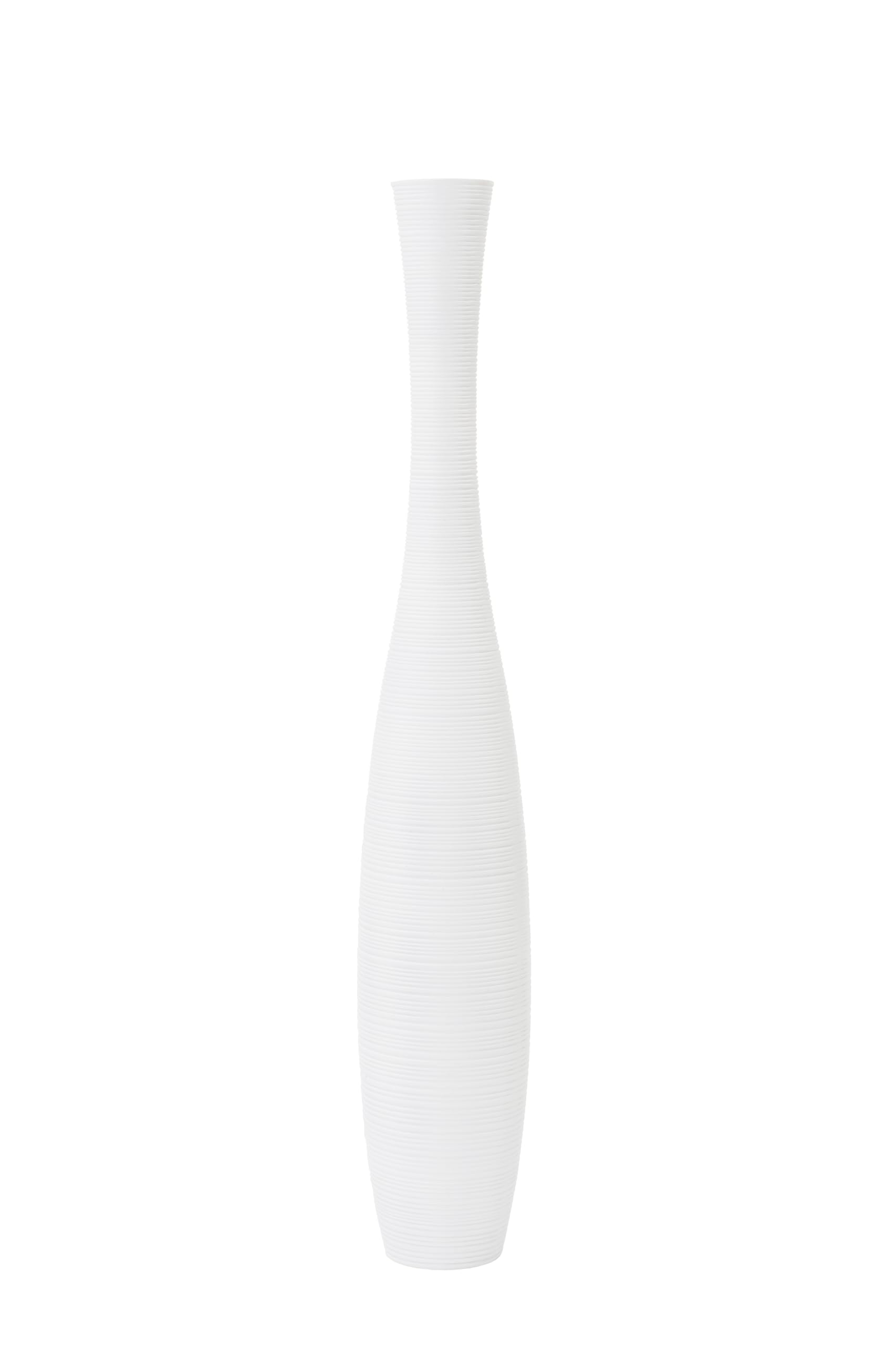 Leewadee Vaso Bianco Decorativo Per Fiori O Pampas Da Interno Da Terra, Alto 105 cm, Resina