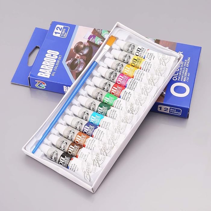 Image of Professional Painting Kit 20pcs, Paintbrush 4, Colours 12, Mini Palette 1, Canvas Board 2, Pine Wooden Mini Easel 1, Canvas Board 4x4 inch, Ideal for Begginners, Kids & Adults