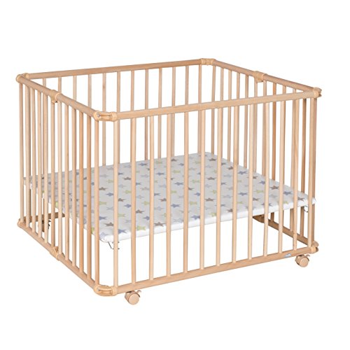 Geuther Bois 97 X 97 Cm Ajustable En Hauteur Motif Du Fond Triangle Parc Belami Naturel 2233 La Chambre De Bebe Parcs