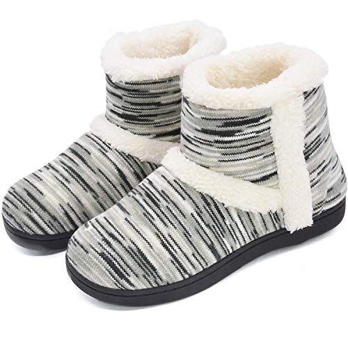 RockDove Women's Sherpa Ankle Bootie with Memory Foam, Size 9-10 US Women, Gray