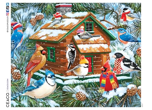 Ceaco - Toasty Birds Christmas - Rompecabezas de 1000 piezas para adultos miniatura 5