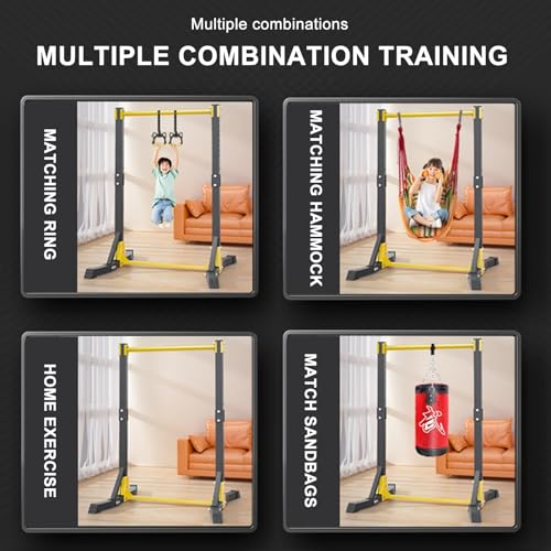Shienfir Pull Up Station, Power Tower Dip Station Portable Pull-up Bar Station with 11 Height Levels, Free Standing Pull Up Bar for Home Gym, Pull Up Tower Station 400LBS Black - Image 5