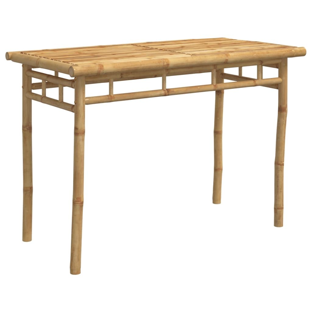 Bambusowy stół do jadalni na taras, prostokątny, 110 x 55 x 75 cm, stół ogrodowy z bambusa do posiłków na świeżym powietrzu, wytrzymały i wodoodporny blat stołu na napoje i przekąski