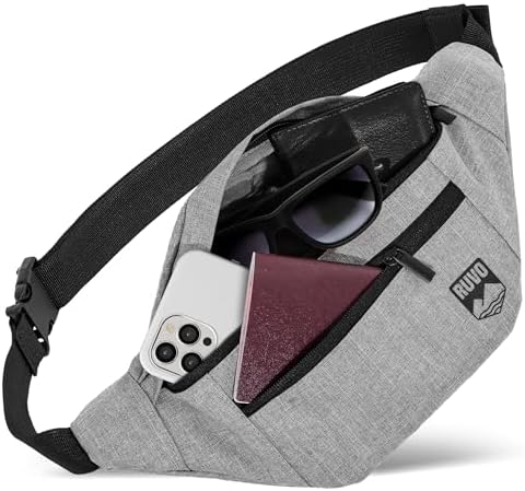 RUVO® Bauchtasche Herren und Damen | Diebstahlsichere Bauchtasche | Outdoor Gürteltasche Herren & Damen | für Reisen, Sport, Festival & alle Aktivitäten geeignet