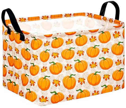 Image of Baby Storage Basket Nursery Box Laundry Hamper Organization Bins for Toys and Clothes with Handles (Autumn Festival)