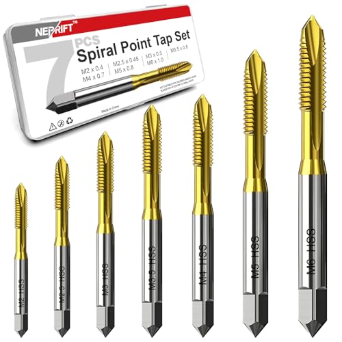 7Pcs Metric Thread Tap Set Titanium Coated HSS 6542 Thread Milling Taps