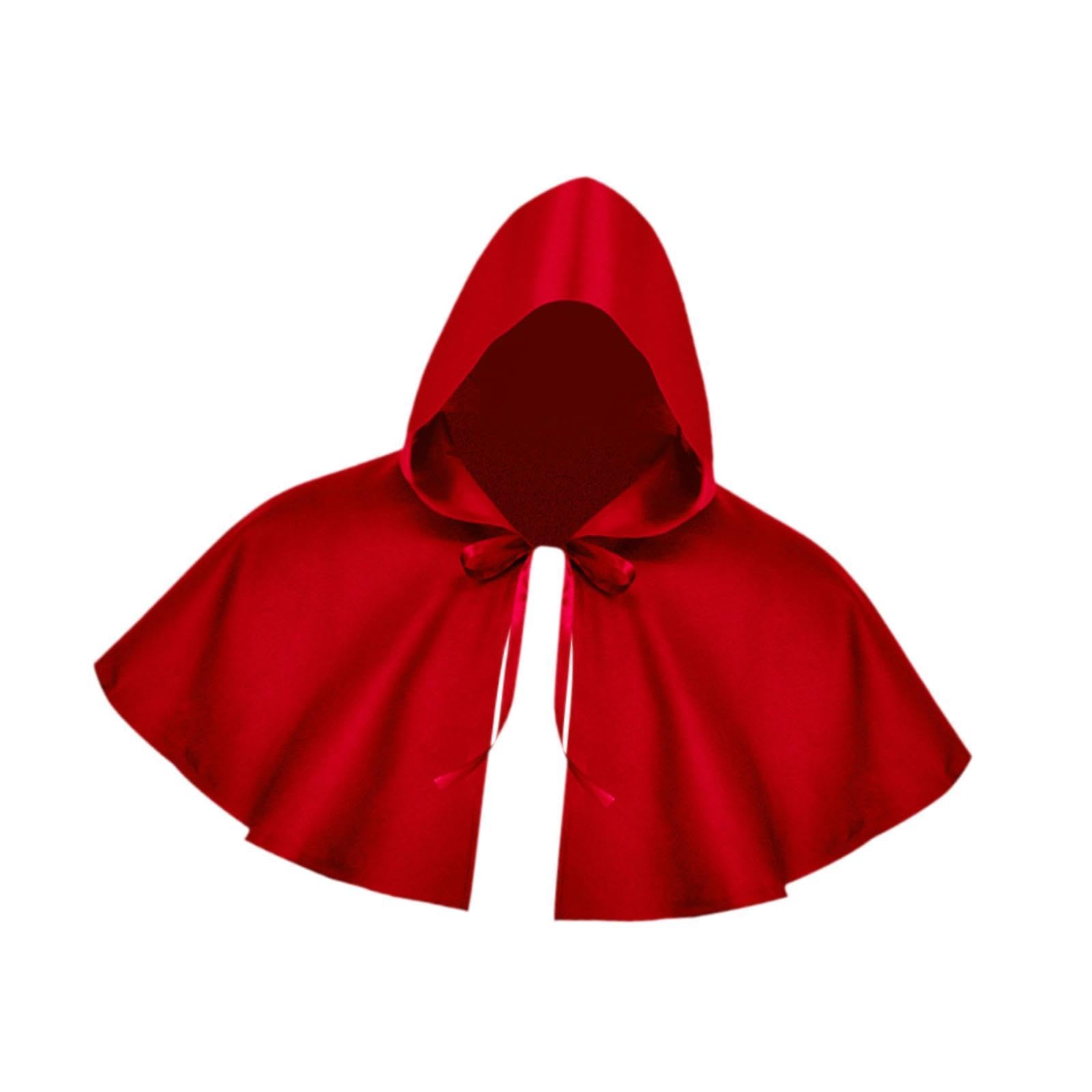 Perfeclan Halloween Capes - Red Hooded Cloak Cosplay Capes for Unisex Medieval Fancy Dress Party