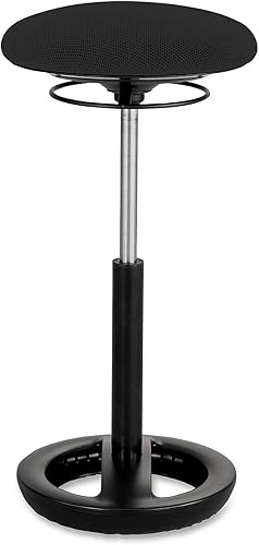 Miniatura 10 de Safco Products Twixt - Asiento activo, vinilo negro, 15.5 pulgadas de ancho x 15.5 pulgadas de profundidad x 22 pulgadas de alto