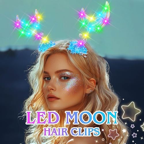 JONKY Pinzas de Pelo Luna LED Accesorios para Mujer miniatura 3