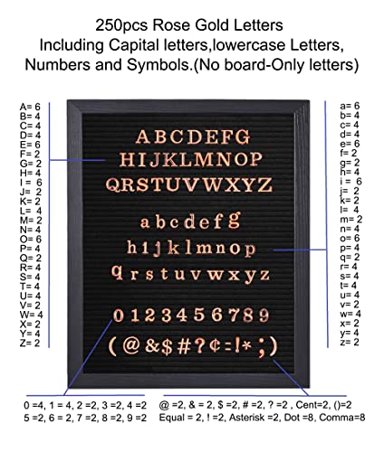 G Gamit Rose Gold Letters And Heart-Shaped Felt Letter Board Message Sign #TOP1