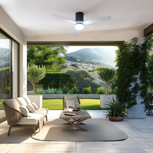 Cecotec - DDeckenventilatoren mit Licht EnergySilence Aero 5600 Aqua White&Black Connected, 132 cm, 40 W, LED 20W Licht, 3 Flügel… – Ansicht 3