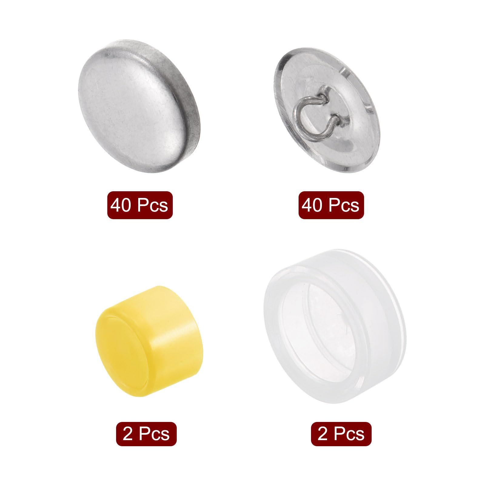 Kit De 40 Boutons Auto-couvrants 19mm (30L) Avec Outils - En Aluminium, Dos En Fil Pour Couture - Pour Tissus Fins à Moyens, DIY