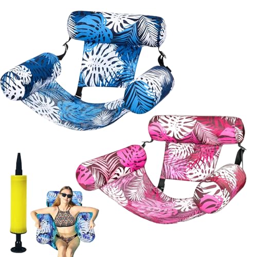 Siège piscine gonflable portable adulte résistant 110kg transat de plage semi-immergé