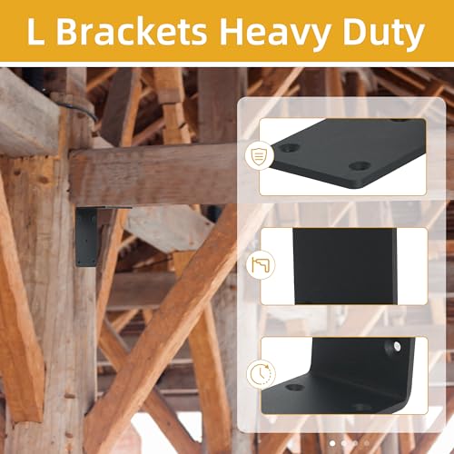 Équerre d'angle 15,2x15,2cm support de support à angle droit en L acier lot de 8 - 8