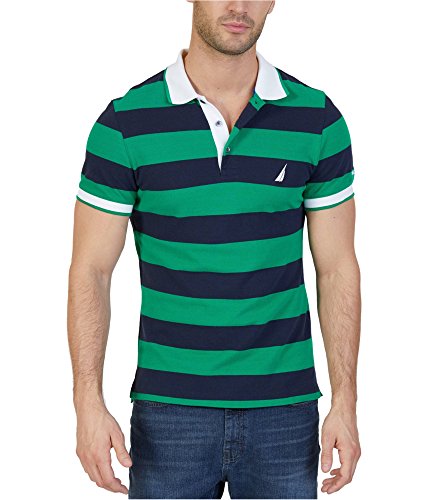Nautica Men's Classic Fit Short Sleeve Striped Polo Shirt