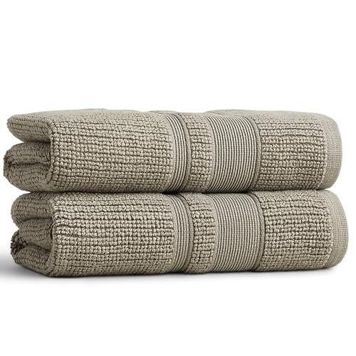 Image of Preston Lane Douro Hand Towel Set - 2 Pack Luxury Cotton Towels, Ultra Soft & Absorbent, Quick-Dry Spa-Quality Bathroom Towels, Made in Portugal, Eucalyptus - 18.5 x 27.5