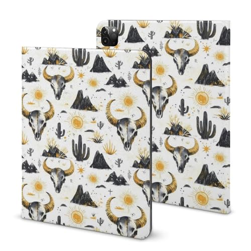 Coque iPad Pro 11 motif tête de mort avec porte-crayon pour veille automatique