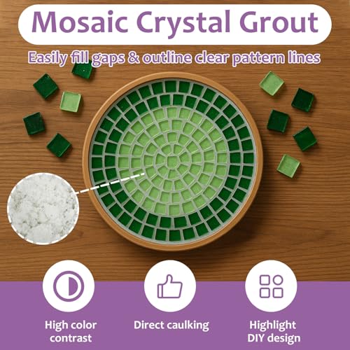 Image of 1DFAUL 200g Mosaic Crystal Grout for Crafts, Direct caulking (White) | High Color Contrast, Mosaics Tile Tools, Suitable for Mosaic Tiles, DIY Craft Projects