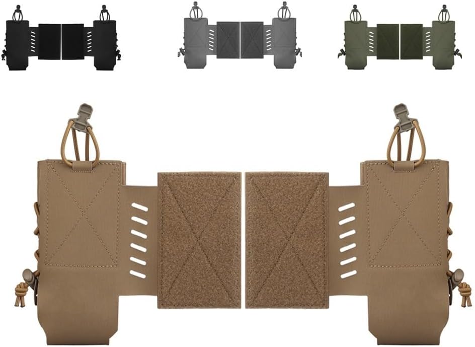 2PCS - Tactical Radio Pouch Holster Radio Cases, Universal Adjustable Radio Bag, Side Expansion with Hook and Loop Walkie Talkie Holder for AN/PRC148,152,163