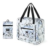 Gonex Travel Duffel Bag, Foldable Small Duffle Carry on Luggage Personal Item Bag Weekender Tote Bags Overnight Hospital Bag for Women Girls 30L Swallow