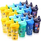 Mifoci 24 Pcs 10 oz Sippy Cups for Toddlers 1-3 No Spill Spout Cups with Lids Toddler Reusable Baby Feeding Supplies, Dishwasher, Microwave Safe