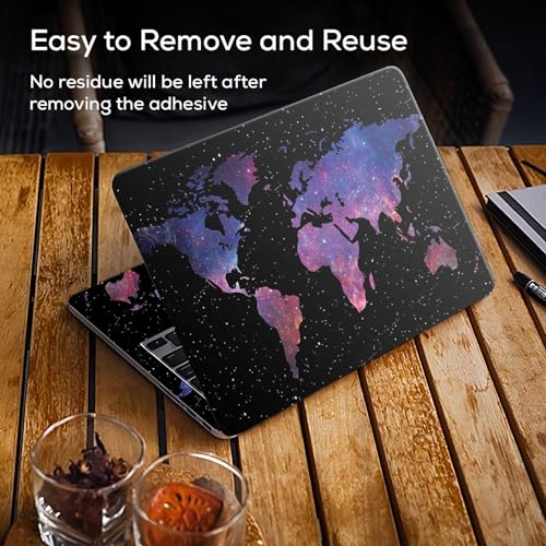 Image of Galaxsia World Map Full Body Vinyl Laptop Skin /Sticker /Cover Upto 15.6 Inches Laptops Laminated-Removable-HD Quality Compatible for Hp-Dell-Sony-Lenovo-Asus etc.(15x10 Inches)