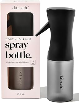 Spray Bottle for Hair 150ml - Continuous Water Spray bottle for Hair, Cleaning, Gardening, Versatile Spray Bottles - With Ultra Fine Mist - Made from Recycled Plastic - Black
