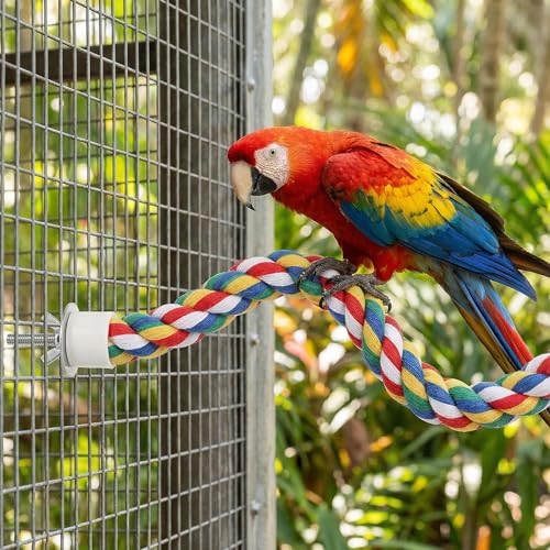 Image of iplusmile Bird Rope Perches, Cages Birds Rope Cage Accessories for Parrots, Cockatiels, Parakeets, Budgie, 41.3inch (Pack of 4)
