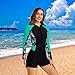 TOVCHEI One-Piece Wetsuit for Women Summer Quick Dry Sun Protection Swimsuit Long Sleeve Diving Suit for Surfing, Paddling,Black,XXL