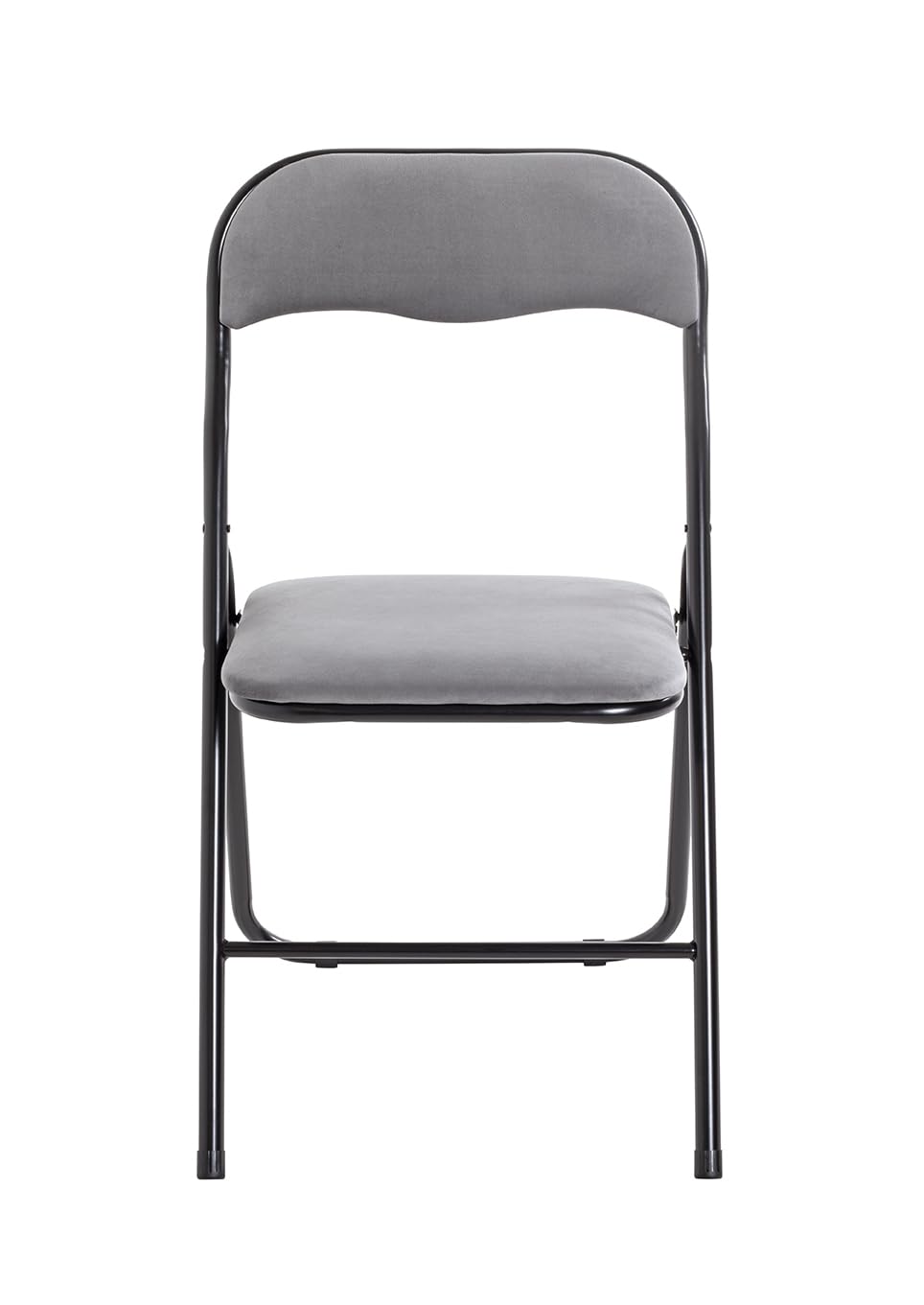 HAKU Klapstoel, Zonder Armleuningen, Bekleding Van Zitting En Rugleuning Bekleding Van Grijze Of Zwarte Fluwelen Stof Zwart Staal 6 Stuks