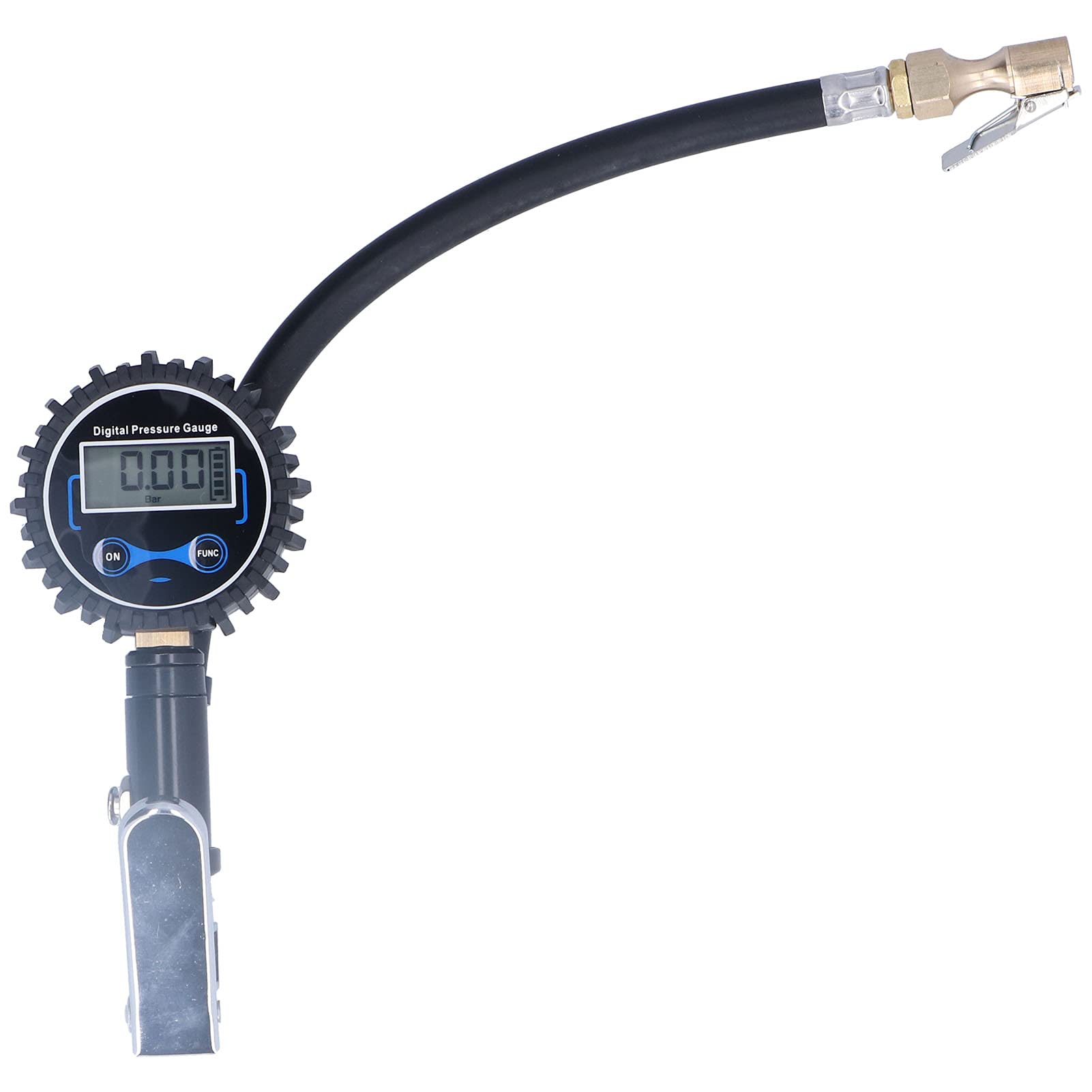 Manometro digitale per gonfiaggio pneumatici 200PSI 14BAR Display LCD Misuratore di pressione pneumatici con luce LED per auto moto bici furgone