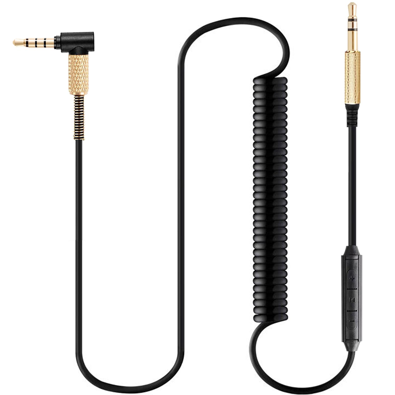 Major3 Coiled Audio Cable Compatible with Marshall Major2 Major4 Beats Studio3 Solo3 Solo4 Headsets 3.5mm in-line Mic Volume Control Headphone Cord 4.2ft-8ft w/mic
