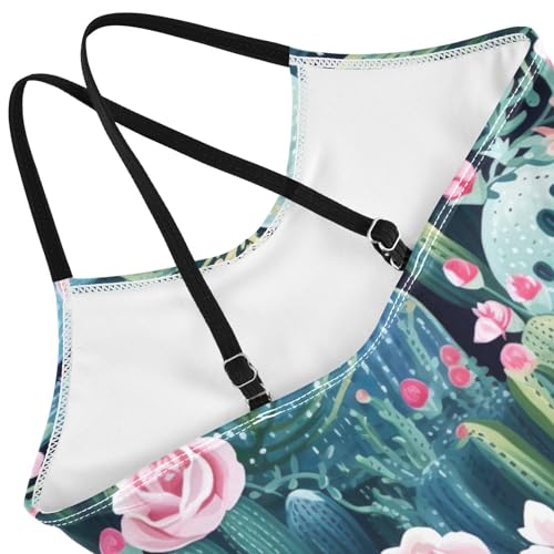 Cactus Flowers Floral Girls One Piece Swimsuit Beach Swimwear 208494024