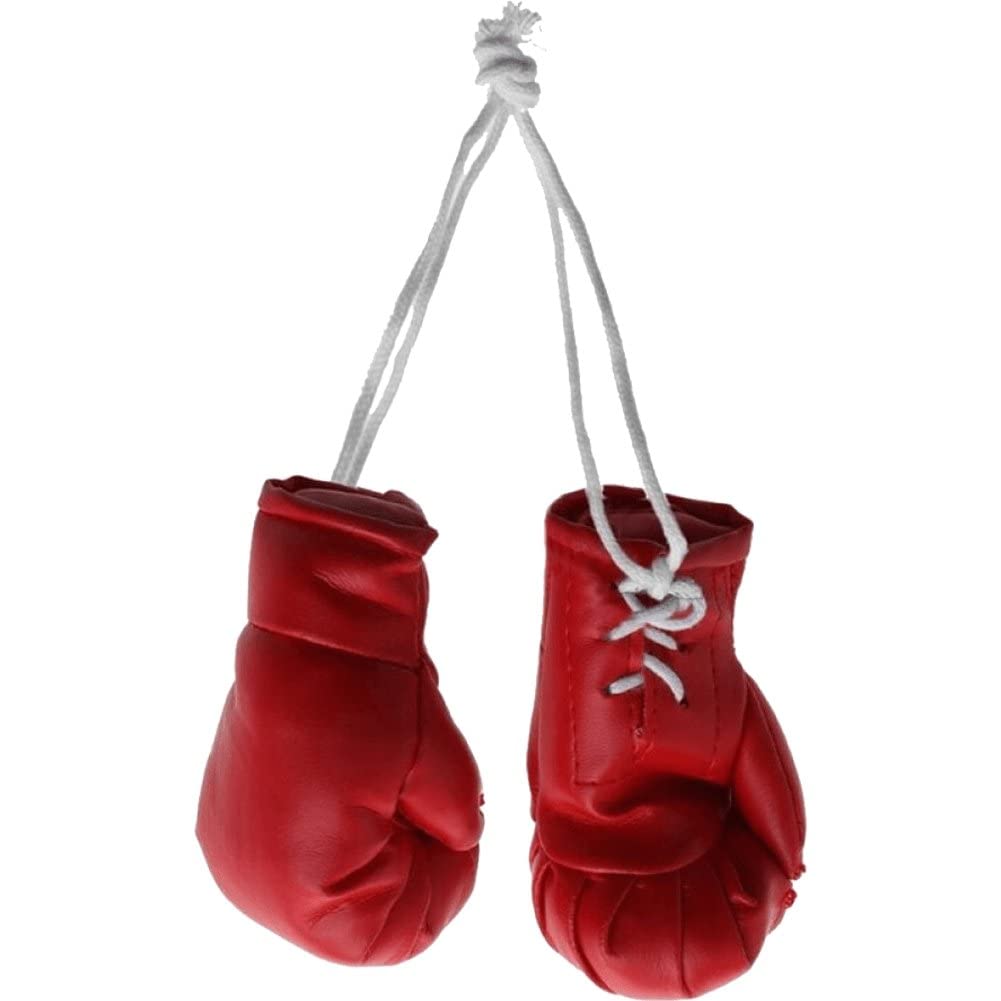 Car Mirror Punching Gloves Simulated Mini Boxing Gloves Hanging Boxing Gloves for Home Car Bag Decor