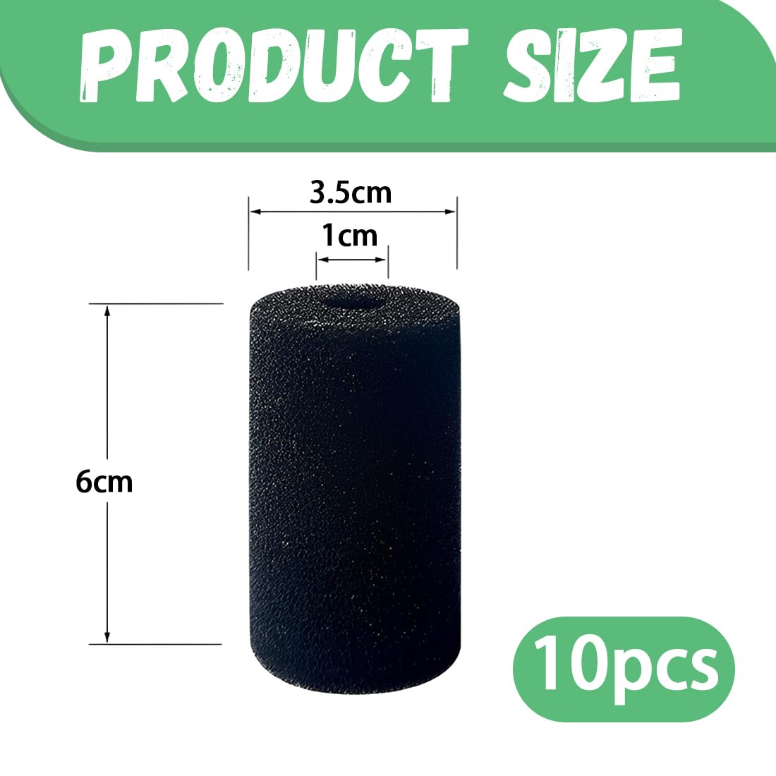 10 Pezzi Spugna Prefiltro Per Acquario Spugna Filtro Copertura Protettiva Spugna Per Pesci Piccoli Gamberetti Acquario Nero Ca. 6C