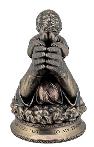 US 7.25 Inch Praying in The Hands of God Cold Cast Bronze Figurine