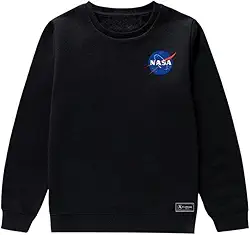 Blusão Moletom Infantil Nasa Personalizado sem Capuz gola Redonda