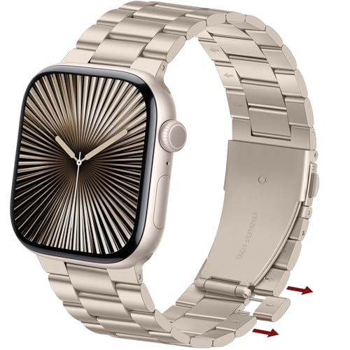 Anlinser Compatibile con Cinturino Apple Watch 42mm 41mm 40mm 38mm Nessun Attrezzo Richiesto, Cinturini in Metallo Compatibile con iWatch SE Serie 11 10 9 8 7 6-1 (Galassia)