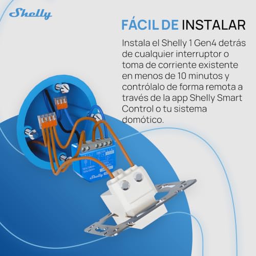 Miniatura 6 de Shelly 1 Gen4 Módulo Interruptor Inalámbrico Matter, Zigbee Y Wi-Fi, 1 Canal 16a, Contactos Secos, Relé Abrepuertas De Garaje, Control Por Aplicación Y Voz Alexa, Google, Smartthings Y Apple Homekit