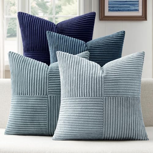 ANRODUO Pack of 4 Decorative Throw Pillows for Couch Neutral
