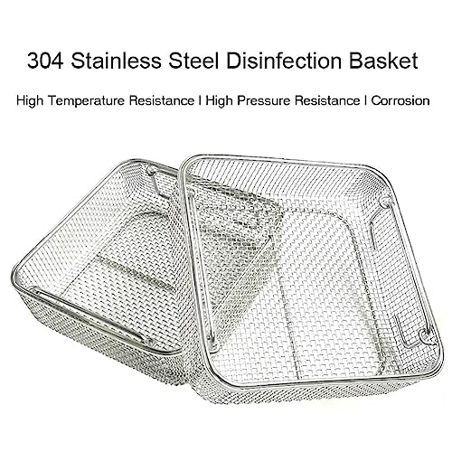 Vassoio di sterilizzazione, cestello portastrumenti in Metallo Resistente, Design a Rete per Uso Medico, Resistente alla ruggine, Facile da Pulire.