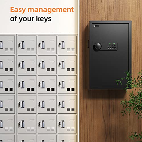 Xdeer 122 Keys Key Lock Box Wall Mount With Advanced Anti-Theft Deposit Key Slot & Led Light, Key Cabinet With Combo And Key Lock, Key Safe For Hotels & Office & Companies & Car Dealerships #TOP6