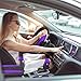 Riakrum 30 Pcs Car Accessories Set Purple and Black PU Leather Steering Wheel Cover Auto Interior Accessories Gift Car Vent Trim Strips Air Conditioner Insert Strips with Installation Tool