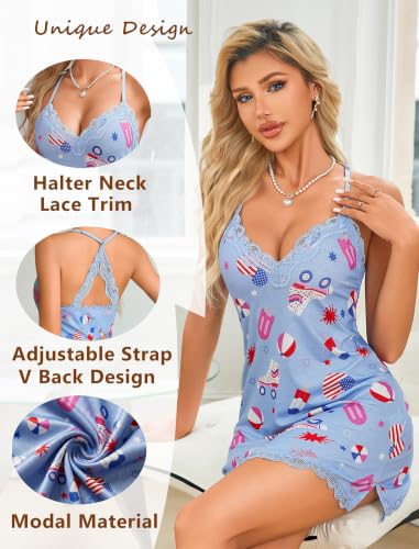 Image of Avidlove Womens Nightgown Sexy Lace Sleepwear V Neck Full Slip Chemise Lingerie Cotton Night Gowns Babydoll Sleepshirt