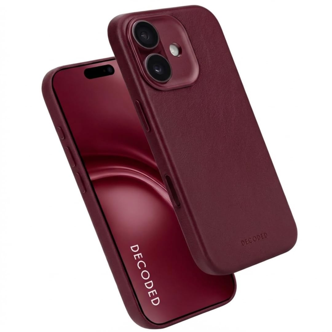 Decoded Leather Backcover iPhone 17 Dark Ruby
