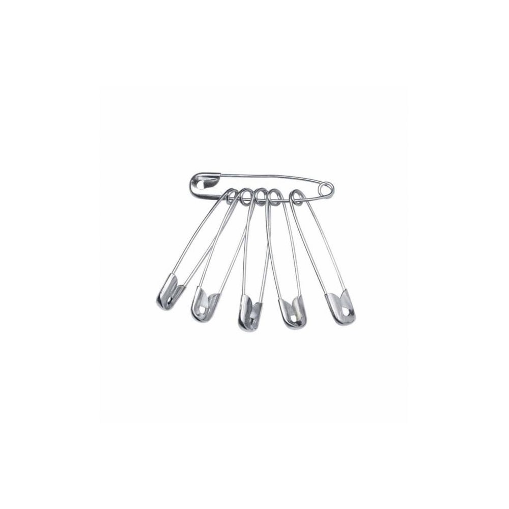 100 x SILVER SAFETY PINS CRAFT DRESSMAKING SEWING 5 SIZES (45mm (H477))