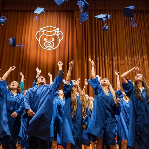 Image of Bear Neon Sign for Wall Decor,Dimmable Bear with Graduation Hat Neon Light,White Grad Light Up Signs for Class of 2025 Graduations Background Decoration Celebration Gifts