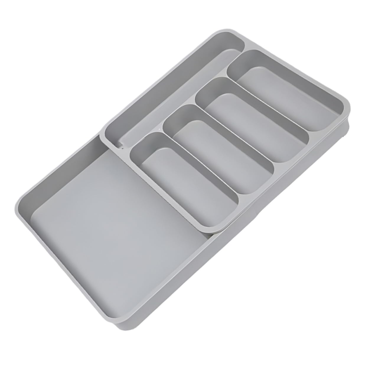 NUOBESTY Organizador de Cubiertos para Cajón de Cocina, PP Gris