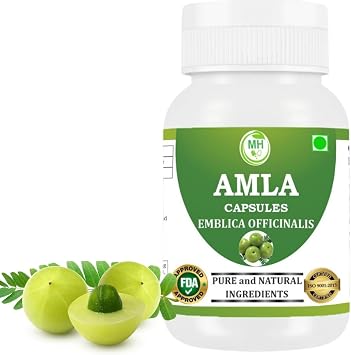 Amla Capsules 500mg Organic Indian Gooseberry Extract | Natural Vitamin C & Antioxidant | Supports Immunity, Digestion, Skin & Hair Health | Vegan Herbal Supplement Pack of 1