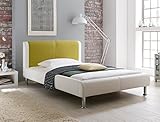 designer betten günstig kaufen Polsterbett Falo expendio Polsterbett Falo 180x200 cremeweiß grün Designerbett Doppelbett Ehebett Bettgestell Kunstlederbett